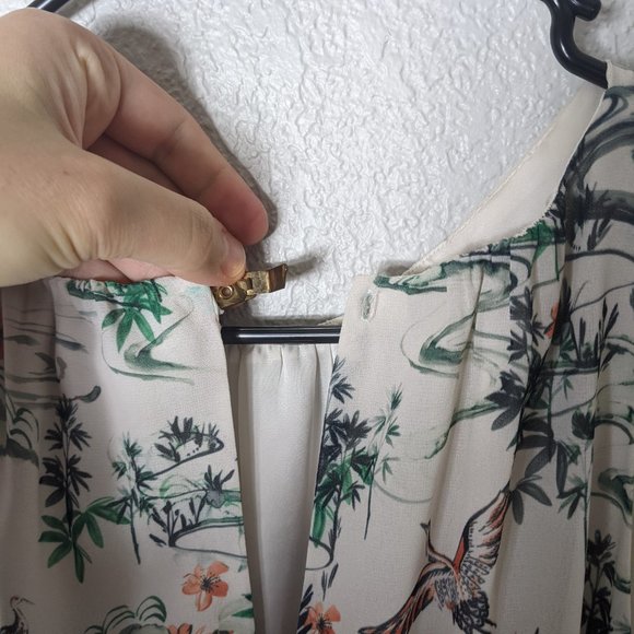 H&M Sleeveless Bird Open Back Dress Sz 10 - Picture 5 of 11